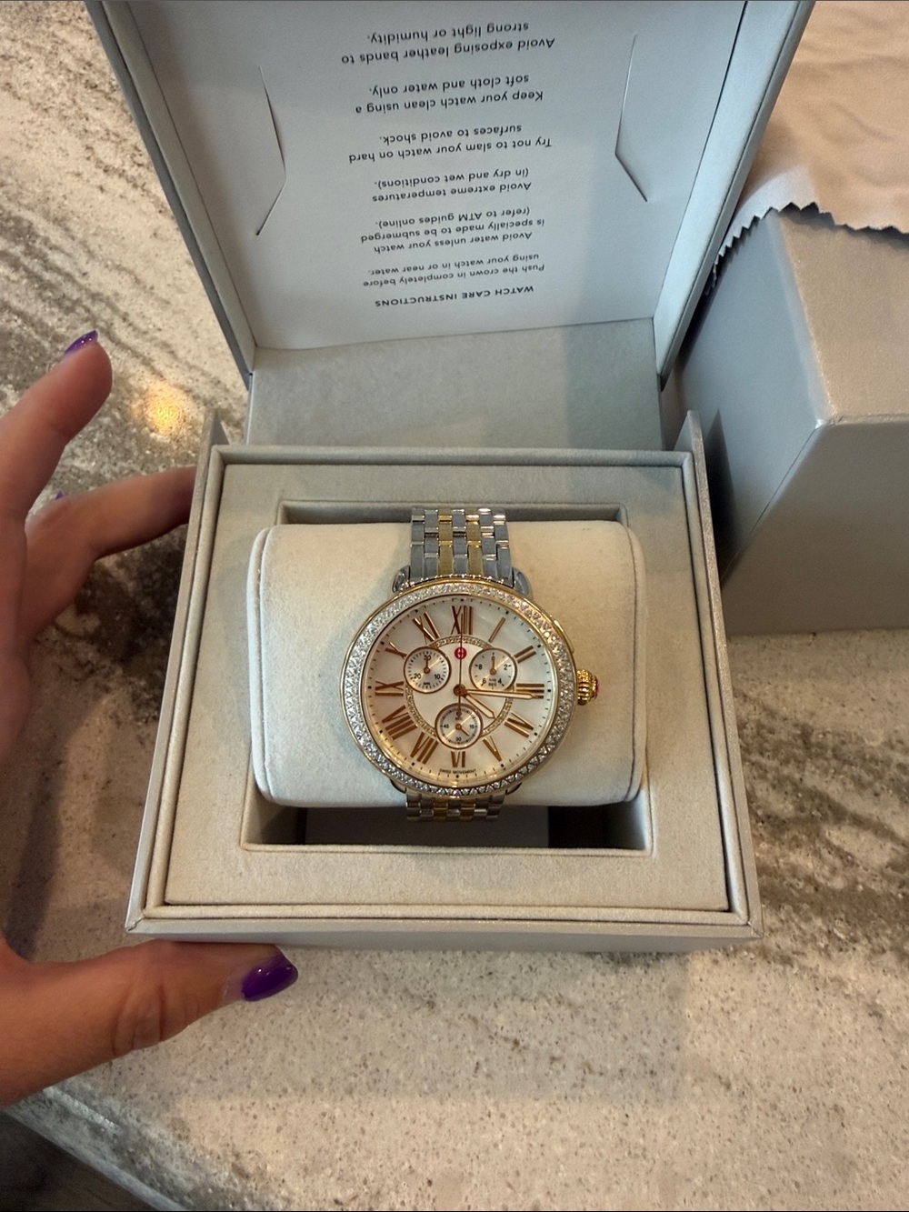 Michele Serein Diamond Two Tone Watch